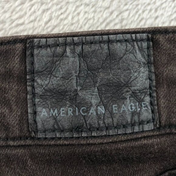American Eagle Womens Jeans Size 4 Distressed Skinny Jeggings Brown Classic - Picture 10 of 16